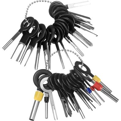 Jttxiu 41-teiliges KFZ Kabel Stecker Ausbau Werkzeug Set für Flach- und