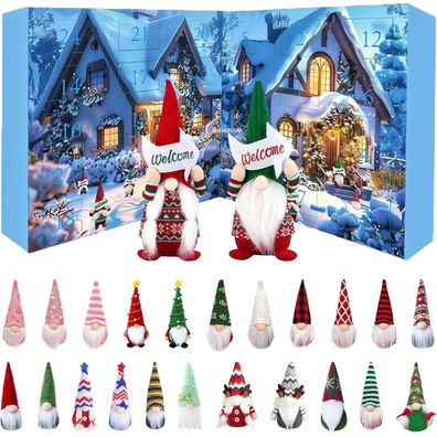 24 Stück Wichtel Adventskalender 2025 - Christmas Vacation Countdown Deko für