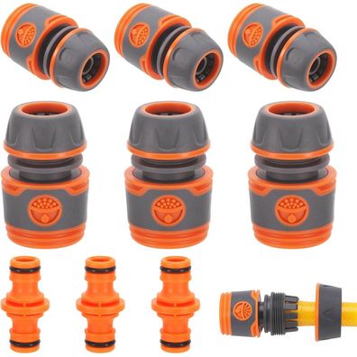 Hejo Schlauch Kupplungs Satz, 9-teiliges Set mit 6x Schlauchverbindern und 3x