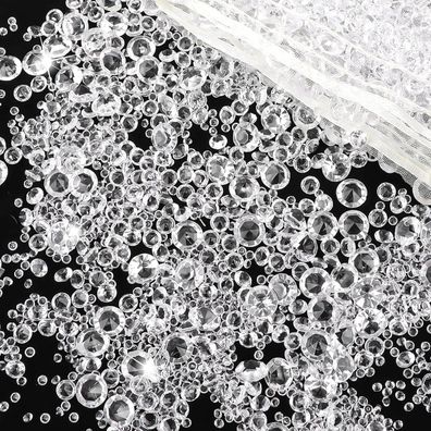 Weysoo 4000 Stück Streudeko Diamanten Transparent aus Acryl, 3mm, 6mm, 10mm