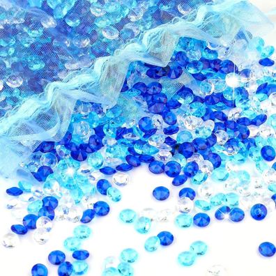 Weysoo 3000 Stück Diamanten Deko Blau - Acryl Kristallsteine für Hochzeit