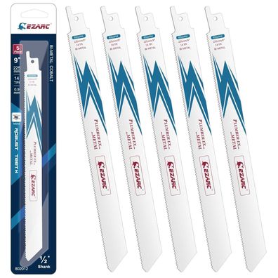 EZARC Säbelsägeblätter R922PM für Metall, 225mm, 14TPI, 5 Stück