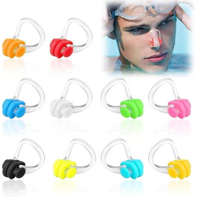 Weysoo Nasenklammer Schwimmen, Bunte Silikon Nasenclips für Erwachsene und