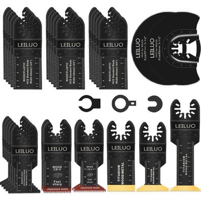 LEILUO 32-tlg Multitool Zubehörset für Holz, Nägel & Trockenbau - Universelles
