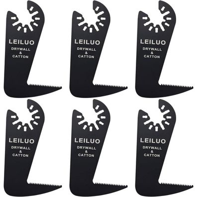 LEILUO 6-teiliges Multitool Sägeblatt Set für Trockenbau, Holz & PVC