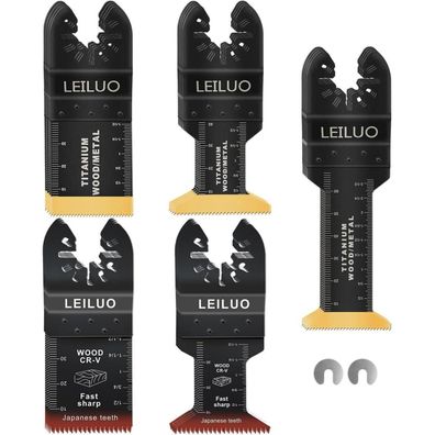 LEILUO 20tlg Multitool Sägeblatt Set mit Titanbeschichtung und japanischen