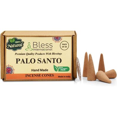 Bless International Palo Santo Räucherkegel - Handgemacht, Bio, Chemiefrei für