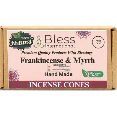 Bless International Weihrauch & Myrrhe Räucherkegel, handgefertigt, biologisch