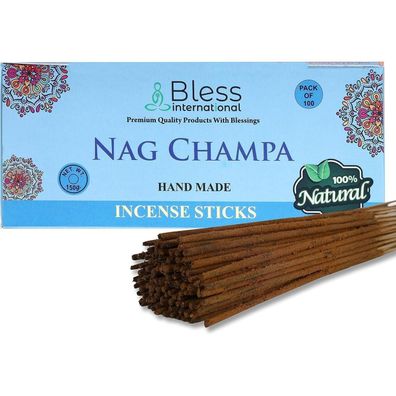 Bless International Nag Champa Räucherstäbchen, Handgefertigt, Bio, Chemiefrei