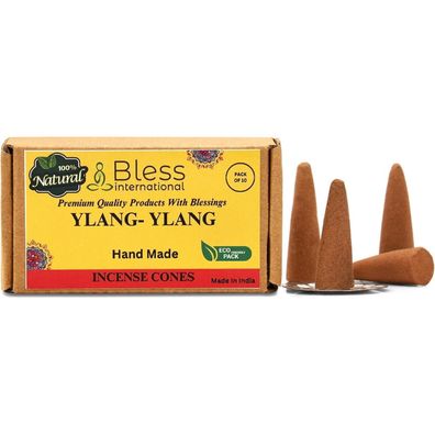 Bless International Ylang-Ylang Räucherkegel, handgefertigt, biologisch, 10