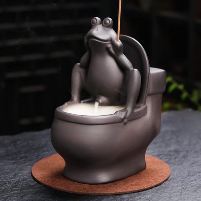 ChangWanna Frosch Räucherstäbchenhalter Keramikkegel Rückfluss-Räuchergefäß