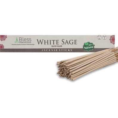 Bless International White Sage Räucherstäbchen, 25 Stück (40g) - 100