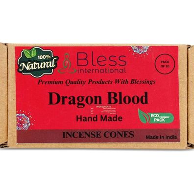 Bless International Dragon Blood Räucherkegel - Handgetaucht, Bio, Chemiefrei