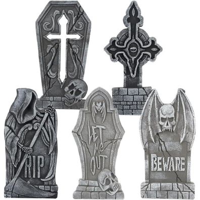 JOYIN Halloween Grabsteine Deko Set, 5 Stück 43,2 cm Schaumstoff Friedhofsdeko