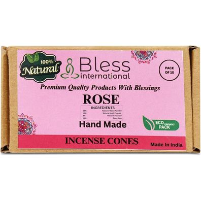 Bless International Rosen Räucherkegel - Handgetaucht, Bio, chemiefrei für