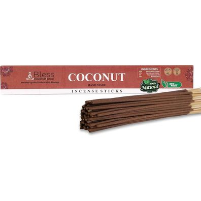 Bless International Kokos Räucherstäbchen - Handgemacht, Bio, Chemiefrei - Für