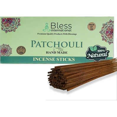 Bless Räucherstäbchen Patchouli, 100 Stück (150g) - Handgetaucht, Bio