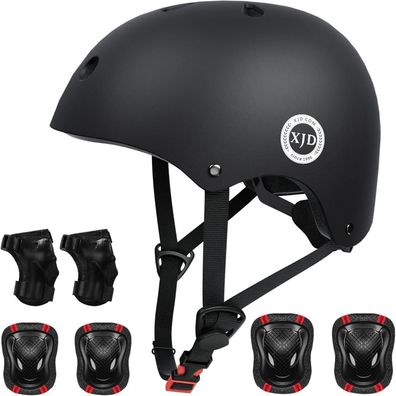 XJD Kinder Fahrradhelm und Schoner Set für Fahrrad, Skateboard, Scooter, 3-13