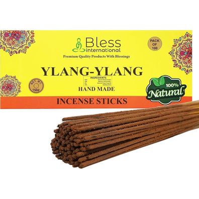 Bless Ylang-Ylang Räucherstäbchen, handgefertigt, 100 Stück (150g) - Bio