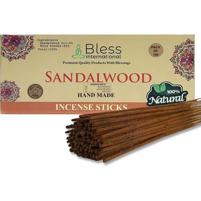 Bless Sandelholz Räucherstäbchen - 100% Natürlich, Handgefertigt, Bio, für