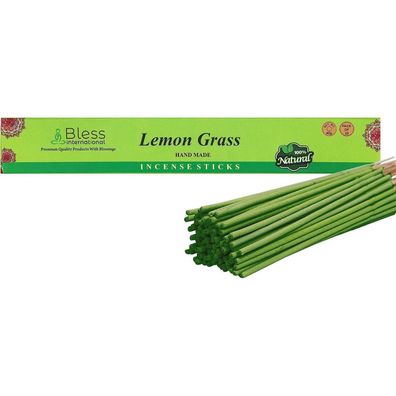 Bless Lemon Grass Räucherstäbchen - Handgefertigt, Bio, Chemikalienfrei für