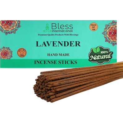 Bless International Lavendel Räucherstäbchen, handgefertigt, 100 Stück (150g)