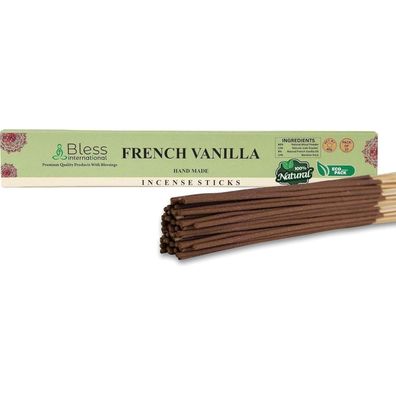 Bless French Vanilla Räucherstäbchen - Handgemacht, Bio, 25 Stk. (40g)