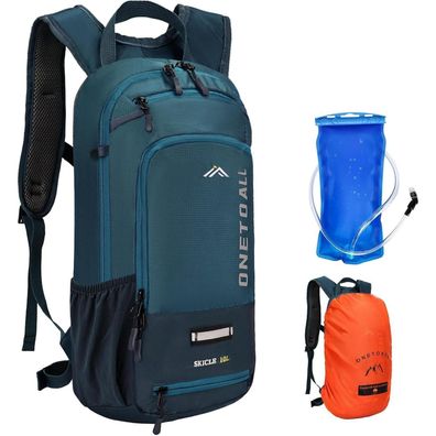Onetoall Fahrradrucksack 10L mit Regenschutz und Helmnetz, wasserdicht für