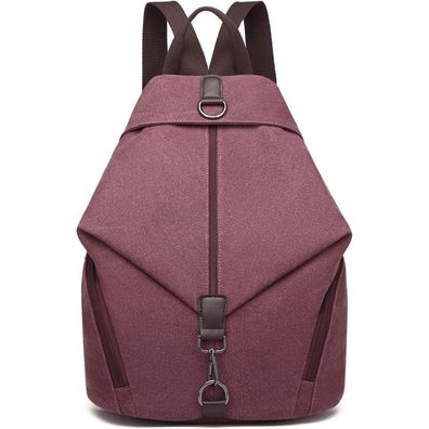 KONO Damen Rucksack Canvas Daypack Vintage Umhängetasche Groß Schulterrucksäcke