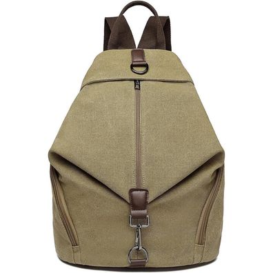 KONO Canvas Daypack Damen Rucksack Vintage Umhängetasche Groß Schulterrucksack