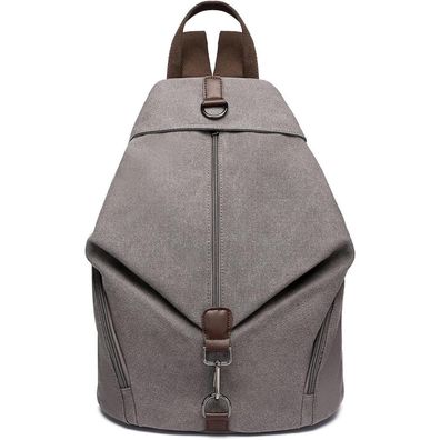 KONO Canvas Daypack Damen Rucksack Vintage Umhängetasche Groß Schulterrucksack