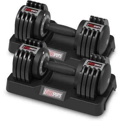 EnterSports Verstellbare Hantel 12kg - Platzsparend & Sicher für Ihr Training