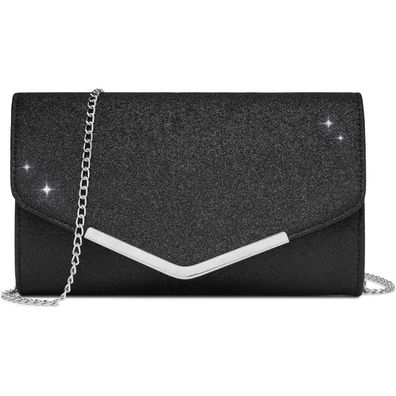 Miss Lulu Damen Abendtasche Elegante Kettentasche Clutch Bag Handtasche für