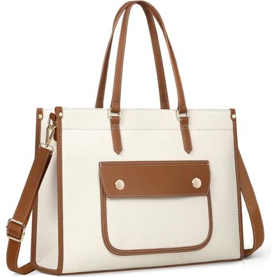 Rainsmore Damen Laptoptasche Groß Canvas Tote Bag Arbeitstasche Notebooktasche
