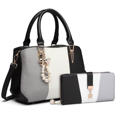 Miss Lulu Damen Handtaschen Set Mittelgroß Elegant Multicolor Henkeltasche