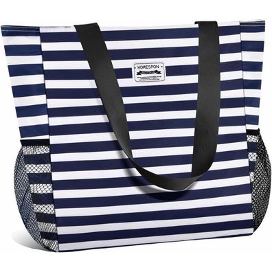 Homespon Große Wasserdichte Strandtasche mit Reißverschluss und Taschen für
