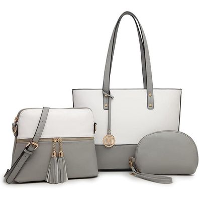 Miss Lulu 3-teiliges Handtaschen-Set Damen Shopper Groß Schultertasche mit