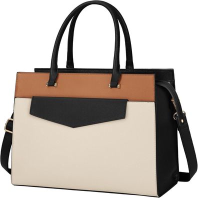 Rainsmore Damen Umhängetasche 2 in 1 Shopper Laptoptasche aus PU Leder, 15.6