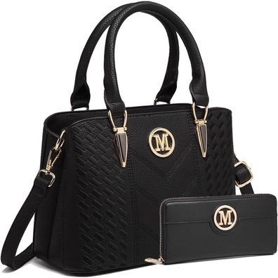 Miss Lulu Damen Handtasche Mittelgroß Elegante Schultertasche aus PU Leder mit