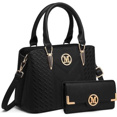 Miss Lulu Damen Handtasche Mittelgroß Elegante Schultertasche aus PU Leder mit