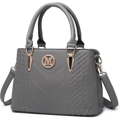 Miss Lulu Damen Handtasche mittelgroß klassisch Henkeltasche Schultertasche mit