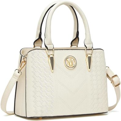 Miss Lulu Damen Handtasche mittelgroß klassisch Henkeltasche Schultertasche mit