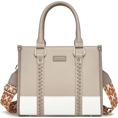 Miss Lulu Damen Handtasche mittelgroß klassisch Lychee Muster Henkeltasche