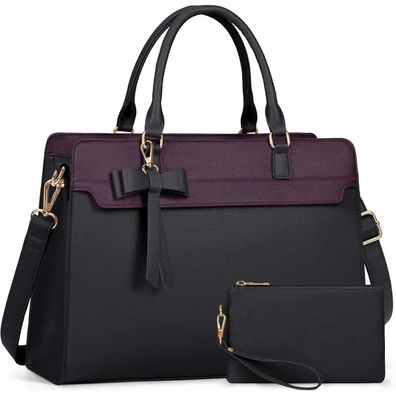 Rainsmore Damen Laptoptasche Shopper Groß 15.6 Zoll Wasserdicht PU Leder