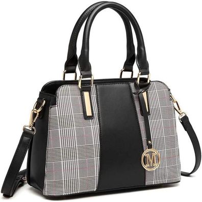 Miss Lulu Damen Handtasche Mittelgroß aus PU Leder mit abnehmbarem
