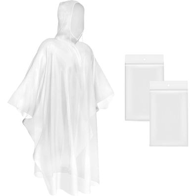 Okydoky Regenponcho mit Kapuze, Transparent, Dickeres Material, Wasserdicht