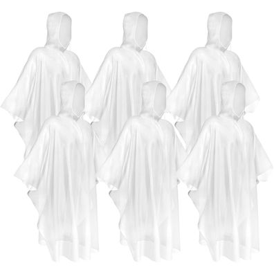 Okydoky Regenponcho mit Kapuze - Transparent, Wasserdicht, Einweg-Regenjacke