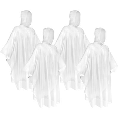 Okydoky Regenponcho Transparent mit Kapuze, Wasserdichtes Einweg-Regenjacken