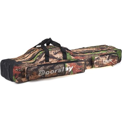 doorslay 3-lagige Angeltasche, faltbar und tragbar, 120cm, ideal für Angelruten