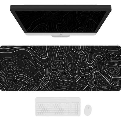 Ovenbird XL Gaming-Mauspad mit topografischer Karte, 90x40cm, Schwarz